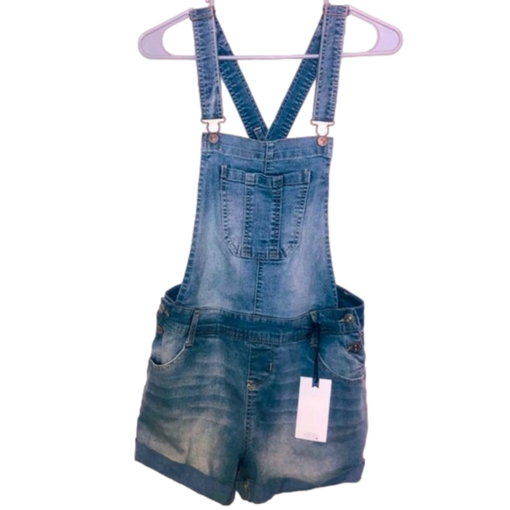 WALLFLOWER Light Wash Shortalls